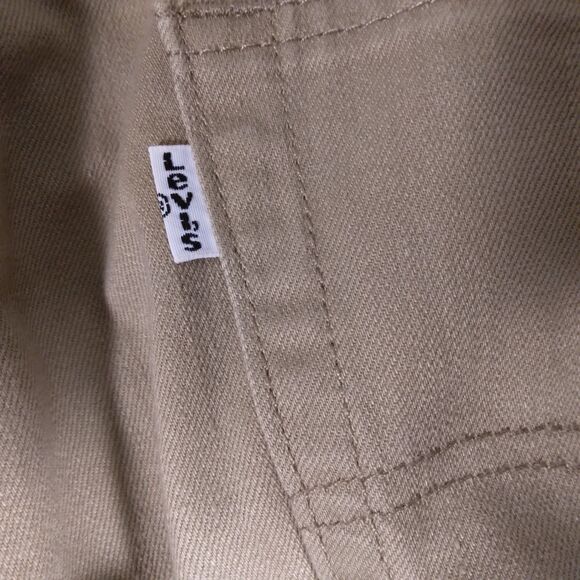 Levi's 505 jeans mens 38x32 khaki tan straight leg vintage white tab replica - Picture 3 of 10